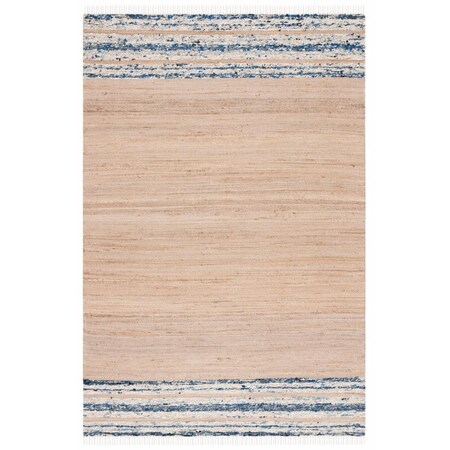 Safavieh 8 x 10 ft. Natural Hand Woven Rectangle Area Rug Natural & Navy NAT871N-8